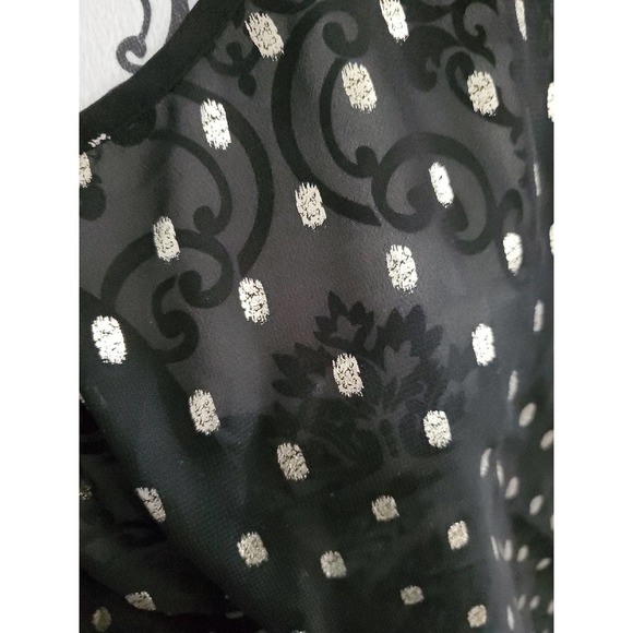 Beautiful black sheer, long-sleeved blouse - Picture 2 of 4